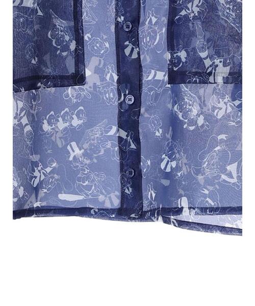 Disney（ディズニー）の「総柄シアーショート丈シャツ/Disney（シャツ/ブラウス・レディース・アイボリー/ネイビー・FREE）」の9枚目の写真