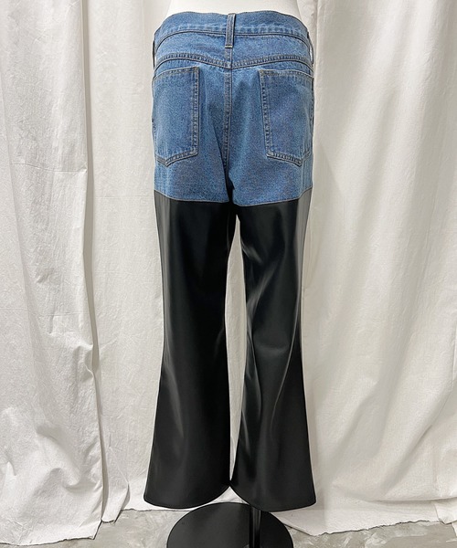 PROVOKE （プロヴォーク）の「DENIM×FAKELEATHER PANTS（その他パンツ・レディース・ブラック/ベージュ・FREE）」の5枚目の写真