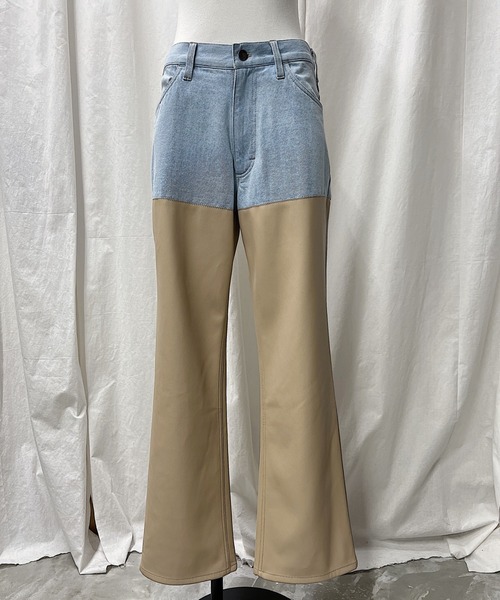 PROVOKE （プロヴォーク）の「DENIM×FAKELEATHER PANTS（その他パンツ・レディース・ブラック/ベージュ・FREE）」の6枚目の写真