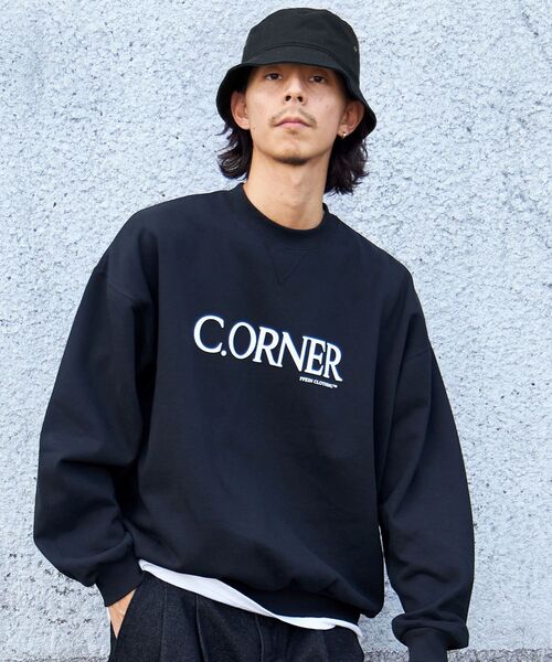 FFEIN（フェイン）の「【FFEIN(フェイン)】センターロゴプルオーバースウェット / スウェット クルーネック  裏起毛【セットアップ対応】（スウェット・メンズ・ネイビー/ブラック/アッシュグレー・SMALL/MEDIUM/LARGE）」の2枚目の写真