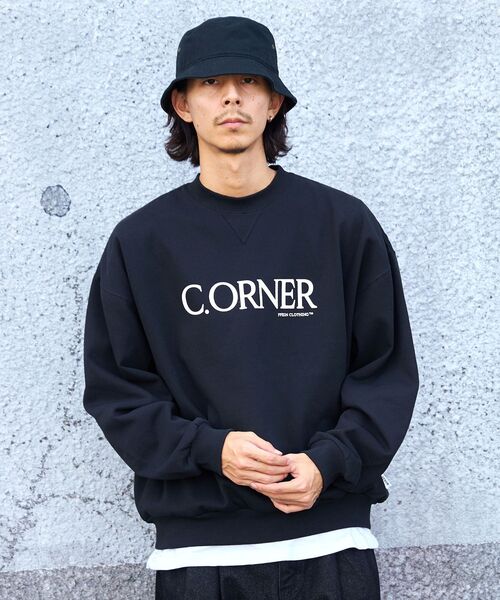 FFEIN（フェイン）の「【FFEIN(フェイン)】センターロゴプルオーバースウェット / スウェット クルーネック  裏起毛【セットアップ対応】（スウェット・メンズ・ネイビー/ブラック/アッシュグレー・SMALL/MEDIUM/LARGE）」の6枚目の写真