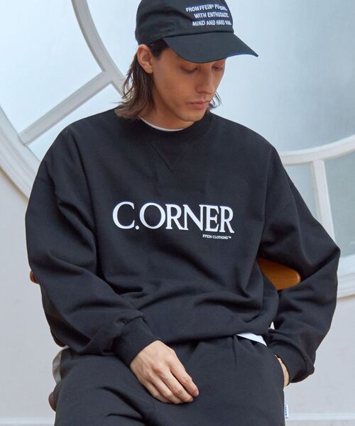 FFEIN（フェイン）の「【FFEIN(フェイン)】センターロゴプルオーバースウェット / スウェット クルーネック  裏起毛【セットアップ対応】（スウェット・メンズ・ネイビー/ブラック/アッシュグレー・SMALL/MEDIUM/LARGE）」の12枚目の写真