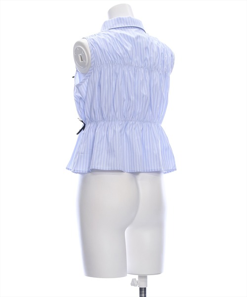 clear（クリア）の「リボン付キノースリーブブラウス（シャツ/ブラウス・レディース・サックスブルー/ホワイト系その他2/ホワイト系その他・F）」の10枚目の写真