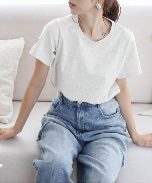 SUGAR BISKET（シュガービスケット）の「ハートカットTシャツ（Tシャツ/カットソー・レディース・オートミール/ホワイト/ブラック・フリー）」の20枚目の写真