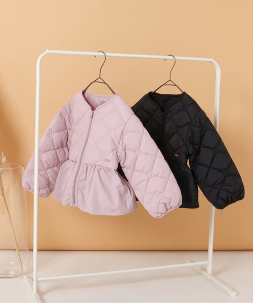 セール】ペプラムキルトアウター_マシンウォッシャブル（ブルゾン