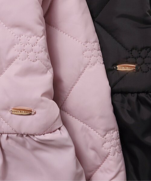 apres les cours（アプレレクール）の「ペプラムキルトアウター_マシンウォッシャブル（ブルゾン・キッズ・ピンク/ブラック・80/90/100/110/120/130/140）」の12枚目の写真
