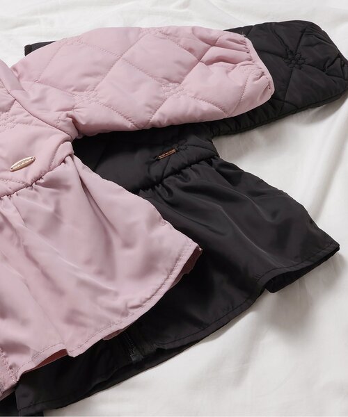 apres les cours（アプレレクール）の「ペプラムキルトアウター_マシンウォッシャブル（ブルゾン・キッズ・ピンク/ブラック・80/90/100/110/120/130/140）」の11枚目の写真