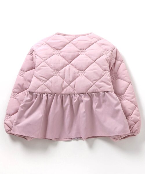 apres les cours（アプレレクール）の「ペプラムキルトアウター_マシンウォッシャブル（ブルゾン・キッズ・ピンク/ブラック・80/90/100/110/120/130/140）」の8枚目の写真