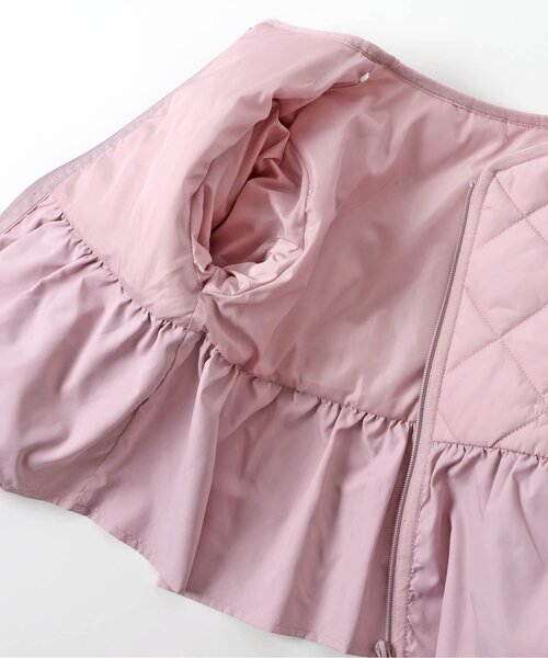 apres les cours（アプレレクール）の「ペプラムキルトアウター_マシンウォッシャブル（ブルゾン・キッズ・ピンク/ブラック・80/90/100/110/120/130/140）」の4枚目の写真