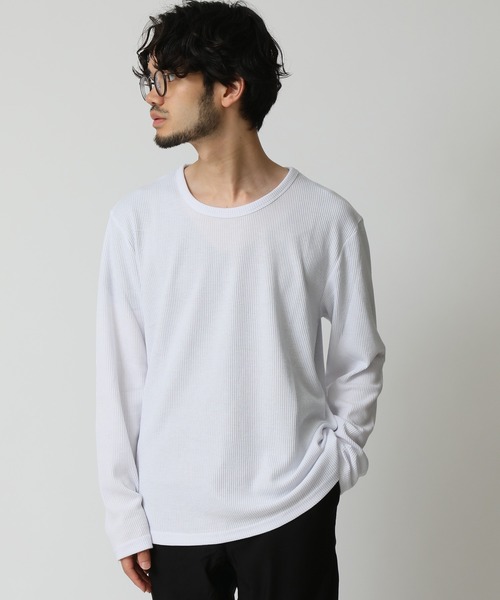 ARCADE(アーケード)の「選べる襟首 ワッフルサーマル クルーネック&ヘンリーネック ロングスリーブカットソー(Tシャツ/カットソー・メンズ・ブラック系1/グレー系1/ブラック系2/ホワイト系1/ホワイト系2/グレー系2・M/L/LL)」の19枚目の写真