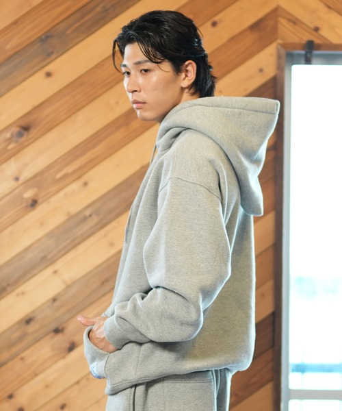 Champion(チャンピオン)の「CHAMPION/チャンピオン プルオーバーパーカー/スウェット オーバーサイズ 裏起毛 セットアップ対応 ユニセックス C3-A110(パーカー・メンズ・ブルーグリーン/ブラック/オートミール/グレー・XL/L/M)」の13枚目の写真