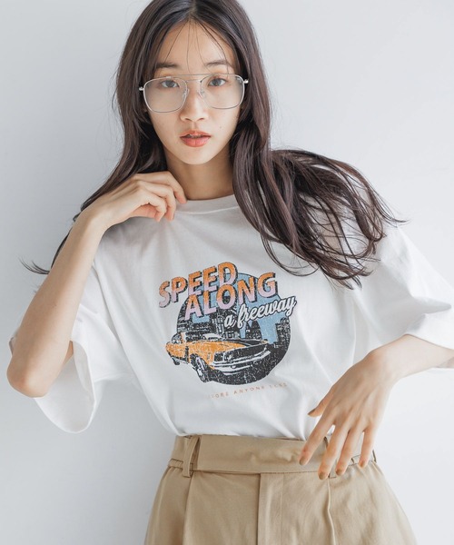 LOWRYS FARM（ローリーズファーム）の「ビンテージバンＴＳＳ 143213（Tシャツ/カットソー・レディース・アイボリー/グレー系その他/グレー/チャコールグレー・FREE）」の17枚目の写真