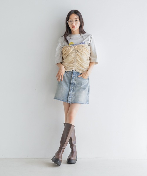 LOWRYS FARM（ローリーズファーム）の「ビンテージバンＴＳＳ 143213（Tシャツ/カットソー・レディース・アイボリー/グレー系その他/グレー/チャコールグレー・FREE）」の18枚目の写真