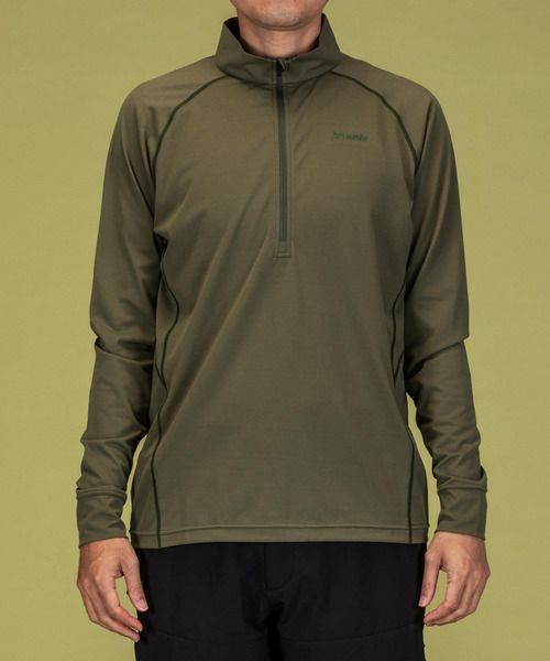 phenix OUTDOOR(フェニックスアウトドア)ハーフジップ長袖Tシャツ/メンズTシャツ/速乾/ストレッチ/快適/抗菌/防臭/ティーシャツ/インナー（Tシャツ/カットソー）｜phenix outdoor（フェニックスアウトドア）