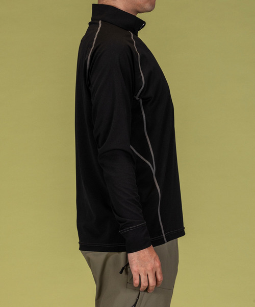 phenix OUTDOOR(フェニックスアウトドア)ハーフジップ長袖Tシャツ/メンズTシャツ/速乾/ストレッチ/快適/抗菌/防臭/ティーシャツ/インナー（Tシャツ/カットソー）｜phenix outdoor（フェニックスアウトドア）