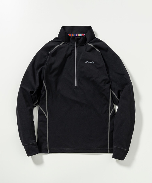 phenix OUTDOOR(フェニックスアウトドア)ハーフジップ長袖Tシャツ/メンズTシャツ/速乾/ストレッチ/快適/抗菌/防臭/ティーシャツ/インナー（Tシャツ/カットソー）｜phenix outdoor（フェニックスアウトドア）