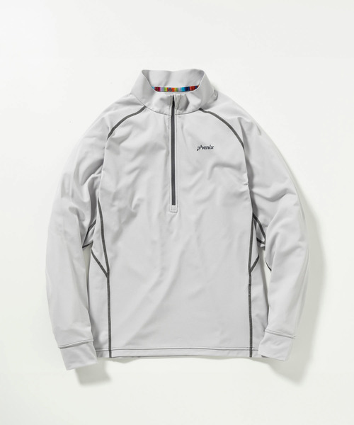 phenix OUTDOOR(フェニックスアウトドア)ハーフジップ長袖Tシャツ/メンズTシャツ/速乾/ストレッチ/快適/抗菌/防臭/ティーシャツ/インナー（Tシャツ/カットソー）｜phenix outdoor（フェニックスアウトドア）