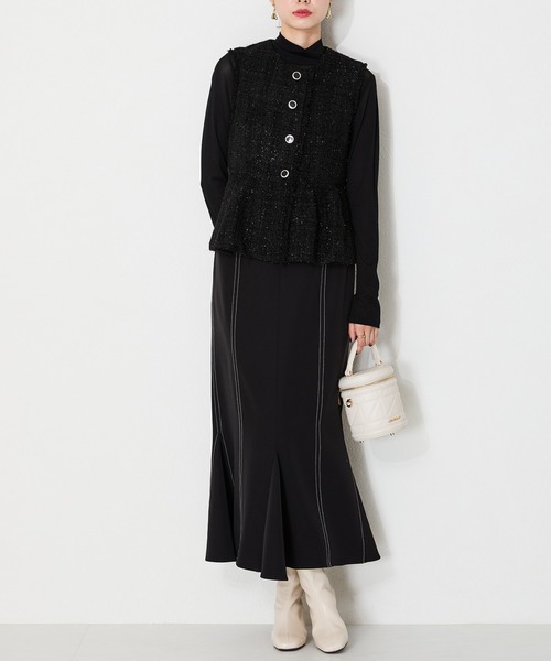 ORiental TRaffic(オリエンタルトラフィック)の「ストレッチヒールバックジップブーツ 41406(ブーツ・レディース・ガンメタ/ブラック/ベージュ・S/M/L/LL)」の10枚目の写真