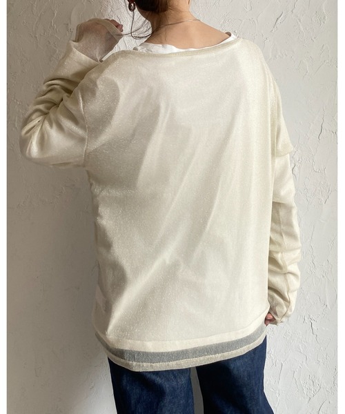 She's Closet(シーズクローゼット)の「ラメシアートップス(Tシャツ/カットソー・レディース・ベージュ/ブラック・FREE)」の12枚目の写真