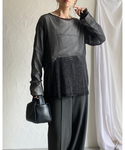 グラムリップス♡ニュアンスSheerトップス♡グレー ニュアンス Sheer ワンピース