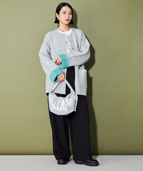 CITEN(シテン)の「<CITEN>パフ ミニ ハンドバッグ(ハンドバッグ・レディース・シルバー/ブラック・FREE)」の5枚目の写真