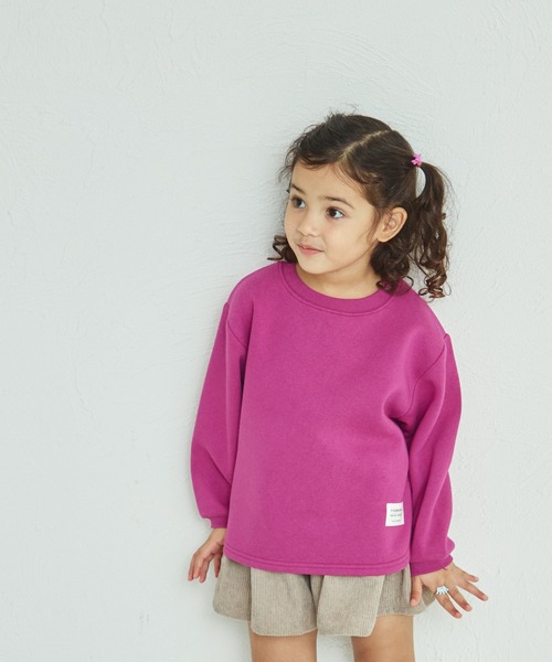 pairmanon（ペアマノン）の「裏起毛 裾ラウンド ネーム付き プルオーバー（スウェット・キッズ・レッド/ライトグリーン/ベージュ/ブルー系その他/ピンク/ブラウン/アイボリー/カーキ/ピンク系その他/ブラック/ライトブルー/ブルー/グレー・140/150/100/120/130/110/90）」の12枚目の写真