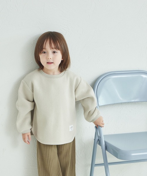 pairmanon（ペアマノン）の「裏起毛 裾ラウンド ネーム付き プルオーバー（スウェット・キッズ・レッド/ライトグリーン/ベージュ/ブルー系その他/ピンク/ブラウン/アイボリー/カーキ/ピンク系その他/ブラック/ライトブルー/ブルー/グレー・140/150/100/120/130/110/90）」の19枚目の写真