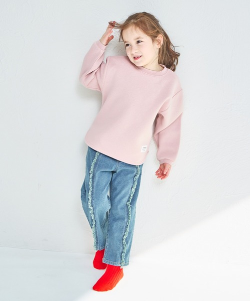 pairmanon（ペアマノン）の「裏起毛 裾ラウンド ネーム付き プルオーバー（スウェット・キッズ・レッド/ライトグリーン/ベージュ/ブルー系その他/ピンク/ブラウン/アイボリー/カーキ/ピンク系その他/ブラック/ライトブルー/ブルー/グレー・140/150/100/120/130/110/90）」の14枚目の写真