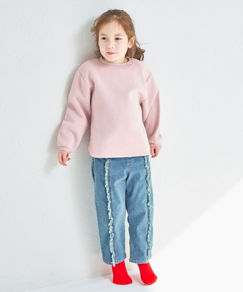 pairmanon（ペアマノン）の「裏起毛 裾ラウンド ネーム付き プルオーバー（スウェット・キッズ・レッド/ライトグリーン/ベージュ/ブルー系その他/ピンク/ブラウン/アイボリー/カーキ/ピンク系その他/ブラック/ライトブルー/ブルー/グレー・140/150/100/120/130/110/90）」の16枚目の写真