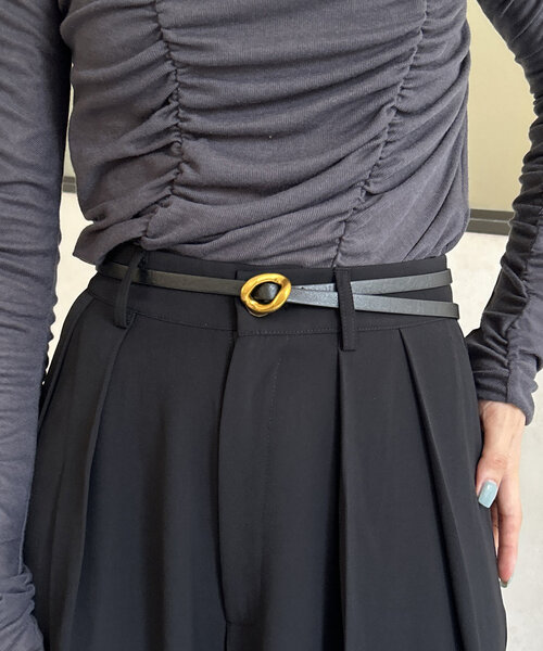 Thevon（ゼボン）の「ニュアンスバックル合皮ベルト（ベルト・レディース・ブラウン/ブラウン系その他/ブラック系その他/ブラック・FREE）」の3枚目の写真