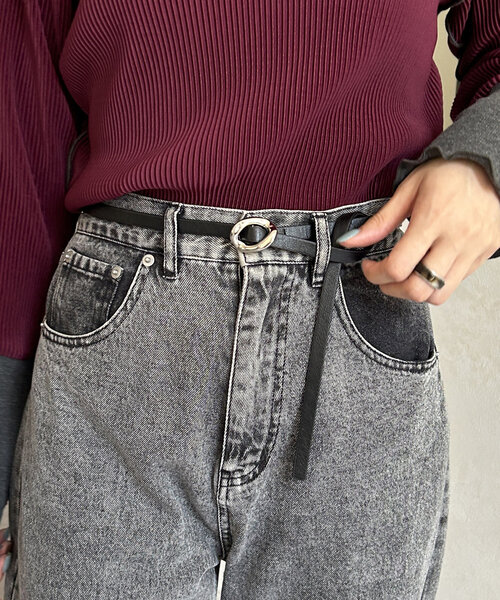 Thevon（ゼボン）の「ニュアンスバックル合皮ベルト（ベルト・レディース・ブラウン/ブラウン系その他/ブラック系その他/ブラック・FREE）」の5枚目の写真