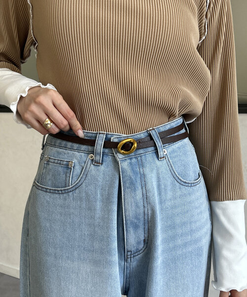 Thevon（ゼボン）の「ニュアンスバックル合皮ベルト（ベルト・レディース・ブラウン/ブラウン系その他/ブラック系その他/ブラック・FREE）」の20枚目の写真