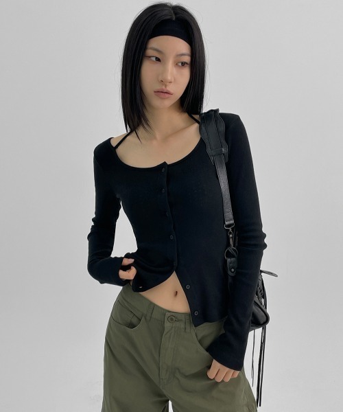 BLACKUP（ブラックアップ）の「[MADE] シュリンボタン長袖T