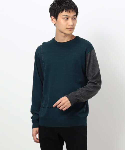 COMME CA ISM(コムサイズム)の「ハイゲージ ステッチデザインニット (長袖)(ニット/セーター・メンズ・チャコール/ブルー/ブラック・MEDIUM/LARGE)」の3枚目の写真