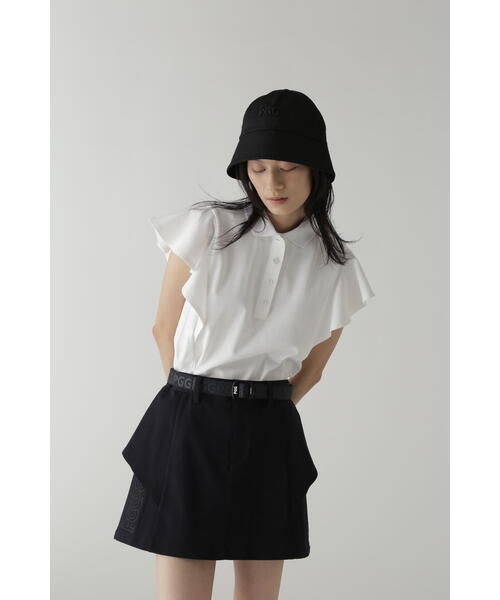 定番人気！ PGG】TEXBRIDメッシュ (LADIES)（ポロシャツ フリル袖ポロシャツ トップス