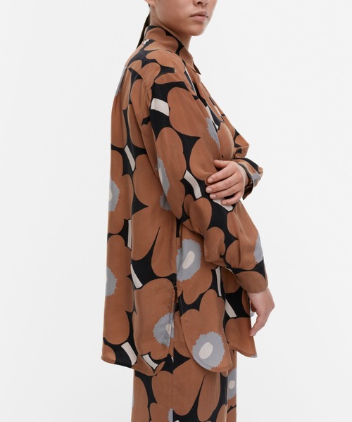 marimekko（マリメッコ）の「Sh Sivuta Unikko/ cupro shirt（シャツ/ブラウス・レディース・ブラウン・34/36/40/38）」の8枚目の写真