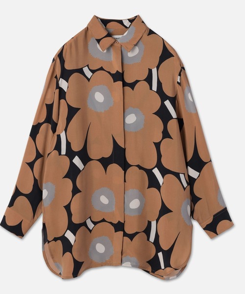 marimekko（マリメッコ）の「Sh Sivuta Unikko/ cupro shirt（シャツ/ブラウス・レディース・ブラウン・34/36/40/38）」の7枚目の写真