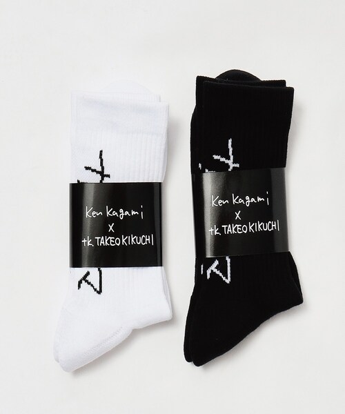 tk.TAKEO KIKUCHI（ティーケータケオキクチ）の「Ken Kagami×tk．TAKEO KIKUCHI カリスマなんとかソックス（ソックス/靴下・メンズ・ブラック/ホワイト・00）」の6枚目の写真