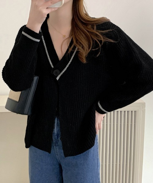 Miniministore(ミニミニストア)の「ニットカーディガン 韓国風 秋冬セーター(ニット/セーター・レディース・ブラウン/ブラック/ライトベージュ・FREE)」の1枚目の写真