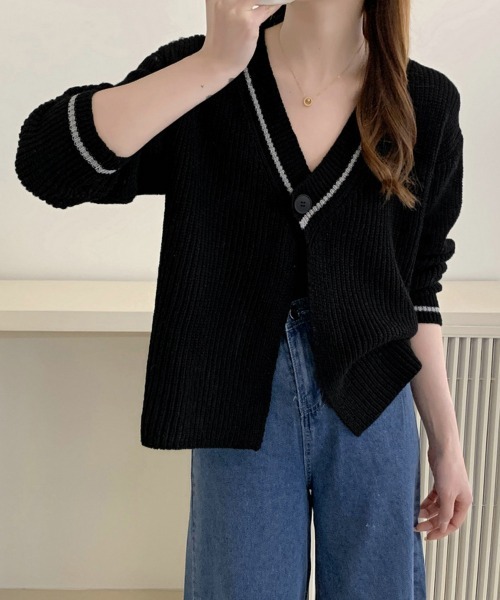 Miniministore(ミニミニストア)の「ニットカーディガン 韓国風 秋冬セーター(ニット/セーター・レディース・ブラウン/ブラック/ライトベージュ・FREE)」の7枚目の写真