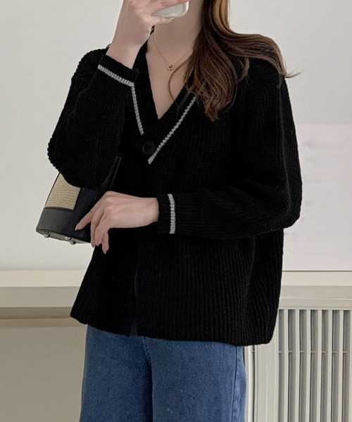 Miniministore(ミニミニストア)の「ニットカーディガン 韓国風 秋冬セーター(ニット/セーター・レディース・ブラウン/ブラック/ライトベージュ・FREE)」の8枚目の写真