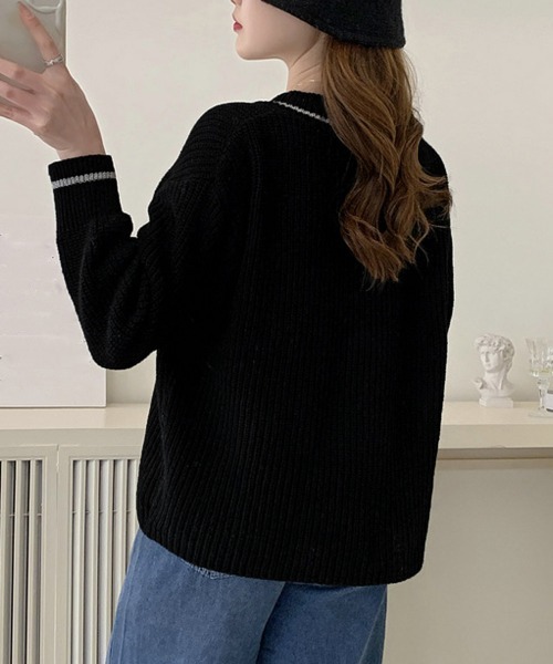Miniministore(ミニミニストア)の「ニットカーディガン 韓国風 秋冬セーター(ニット/セーター・レディース・ブラウン/ブラック/ライトベージュ・FREE)」の9枚目の写真