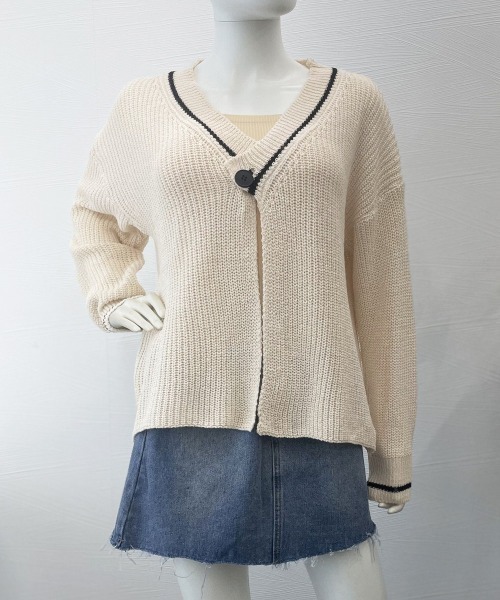 Miniministore(ミニミニストア)の「ニットカーディガン 韓国風 秋冬セーター(ニット/セーター・レディース・ブラウン/ブラック/ライトベージュ・FREE)」の13枚目の写真