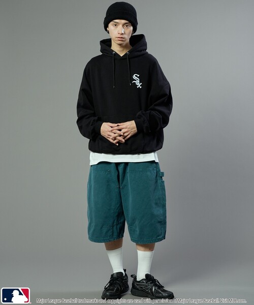 MLB/メジャーリーグベースボール 別注 MLB ハートロゴ刺繍スウェットパーカー/フーディー/裏起毛(限定展開)（パーカー）｜MLB（メジャーリーグベースボール）