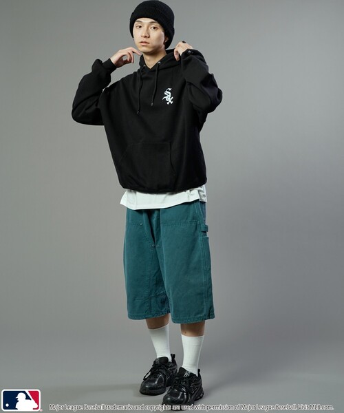 MLB/メジャーリーグベースボール 別注 MLB ハートロゴ刺繍スウェットパーカー/フーディー/裏起毛(限定展開)（パーカー）｜MLB（メジャーリーグベースボール）