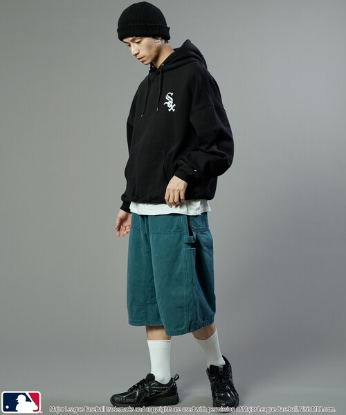 MLB/メジャーリーグベースボール 別注 MLB ハートロゴ刺繍スウェットパーカー/フーディー/裏起毛(限定展開)（パーカー）｜MLB（メジャーリーグベースボール）