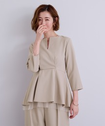 UR'S | キーネックチュールティアードトップス(Tシャツ/カットソー)