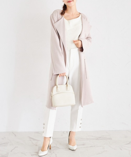 tocco closet（トッコ　クローゼット）の「ウエストリボン付きスエードポンチコーディガン（その他アウター・レディース・ピンク/ベージュ/グレー・M）」の14枚目の写真