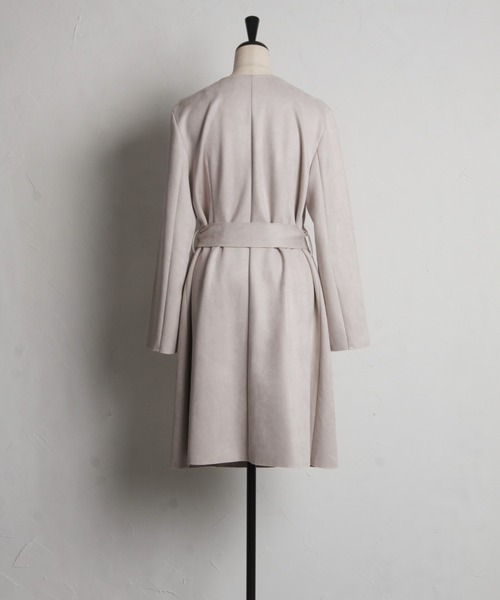 tocco closet（トッコ　クローゼット）の「ウエストリボン付きスエードポンチコーディガン（その他アウター・レディース・ピンク/ベージュ/グレー・M）」の22枚目の写真