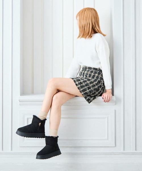 ムートン 厚底ムートンスリッポン[zr1089] | レディースファッション通販